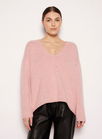1qty NEW  / Pull col V chauve-souris en cachemire - Dame