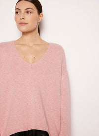 1qty NEW  / Pull col V chauve-souris en cachemire - Dame