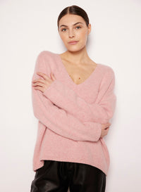 1qty NEW  / Pull col V chauve-souris en cachemire - Dame