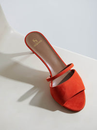 14qty NEW / Mules Ines 70 en cuir suédé - Orange
