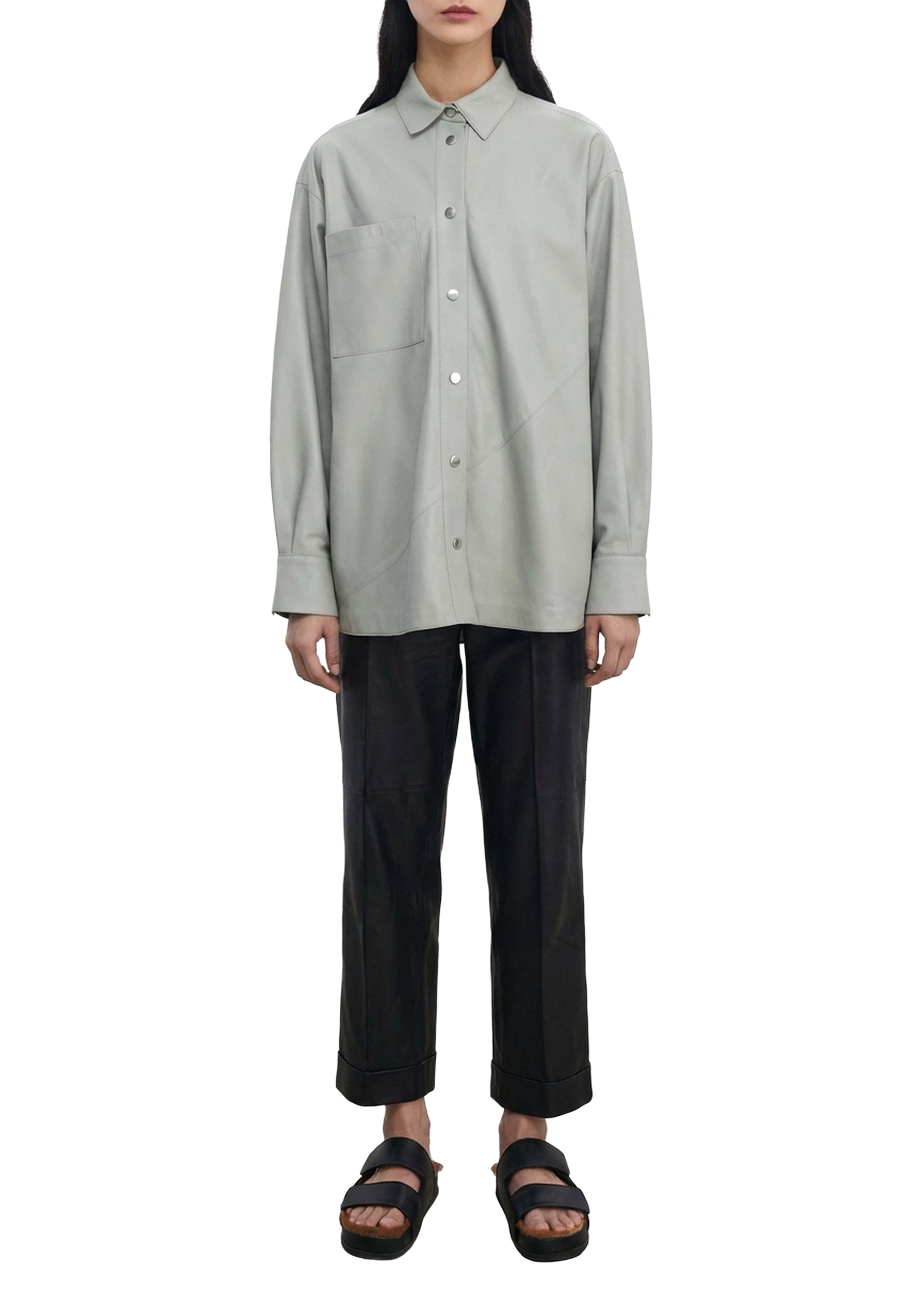 Chemise Ingrid en cuir - Dove