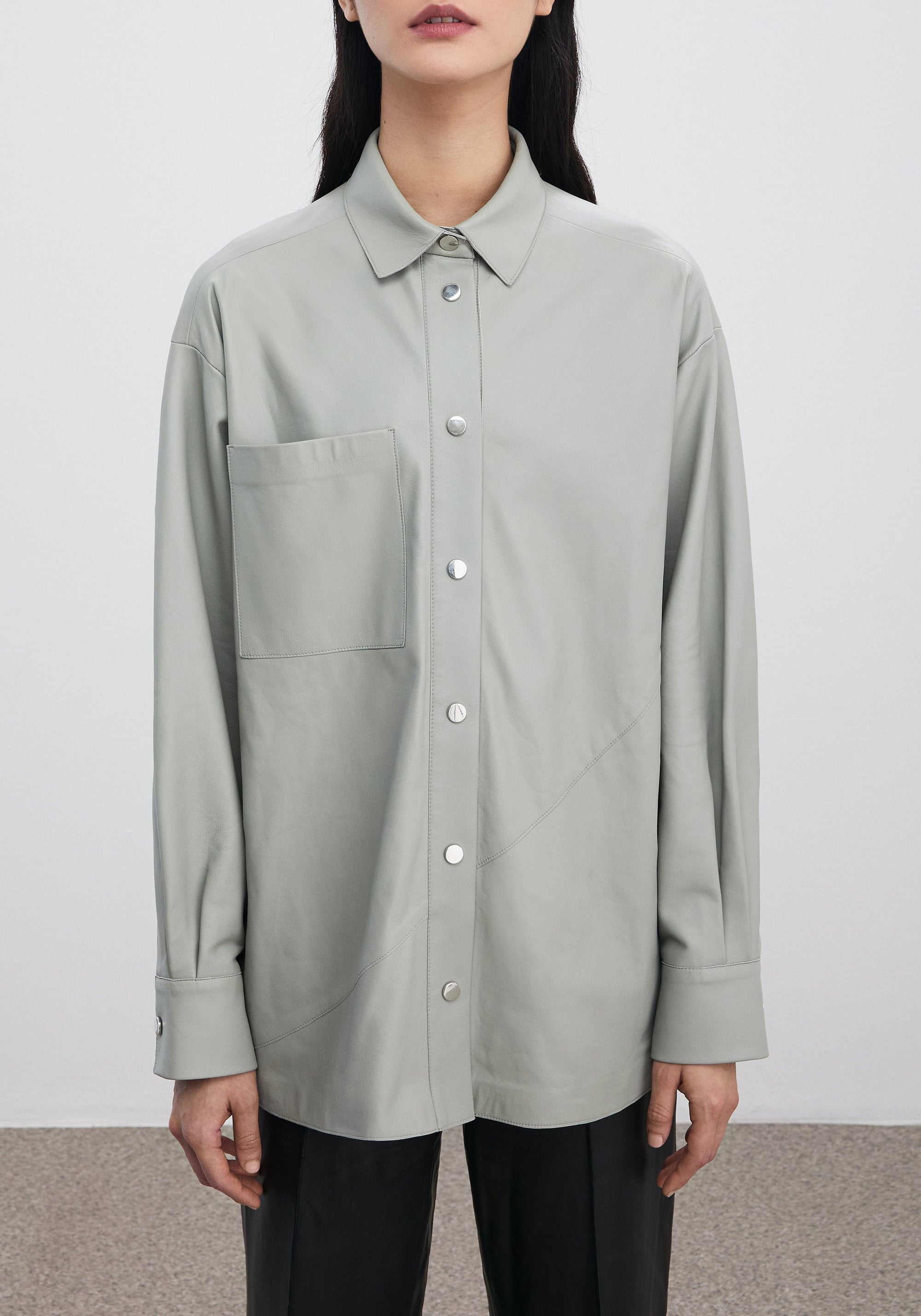 Chemise Ingrid en cuir - Dove