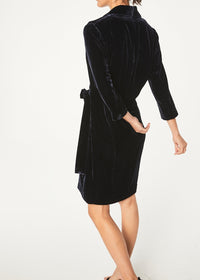 Velvet wrap dress - Navy