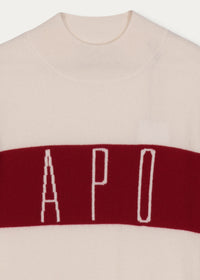 Pull intarsia avec logo - Blanc Cassé