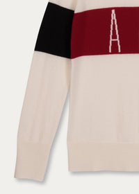 Pull intarsia avec logo - Blanc Cassé