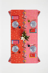 RECO PRIX : 175 // Cotton muslin cloth 220x220 cm Indonesian red rose