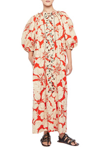 Robe Inna à manches bouffantes - Red