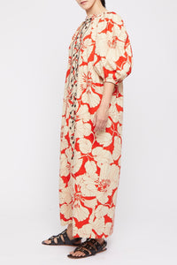 Robe Inna à manches bouffantes - Red