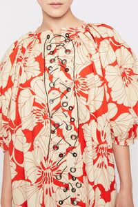 Robe Inna à manches bouffantes - Red