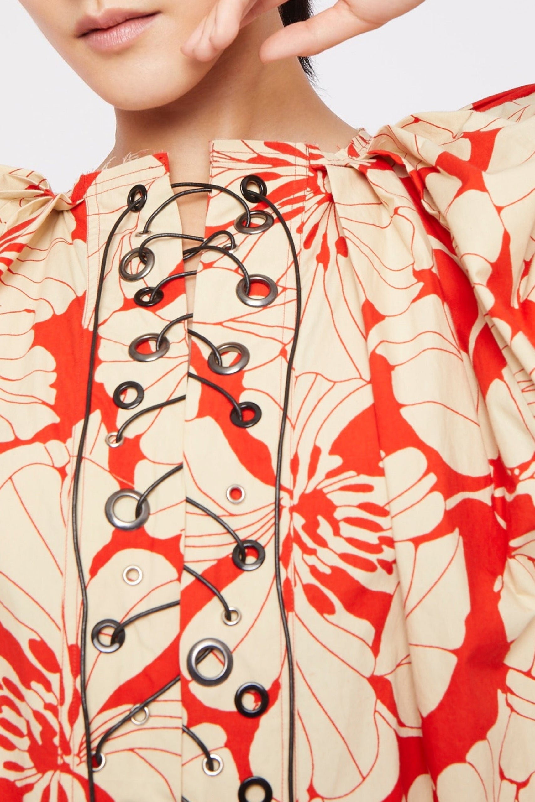 Robe Inna à manches bouffantes - Red