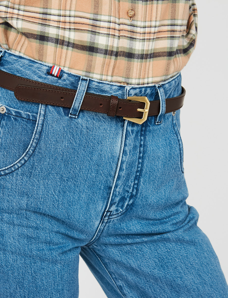 1qty NEW  / Ceinture Augustine en cuir -  Brown