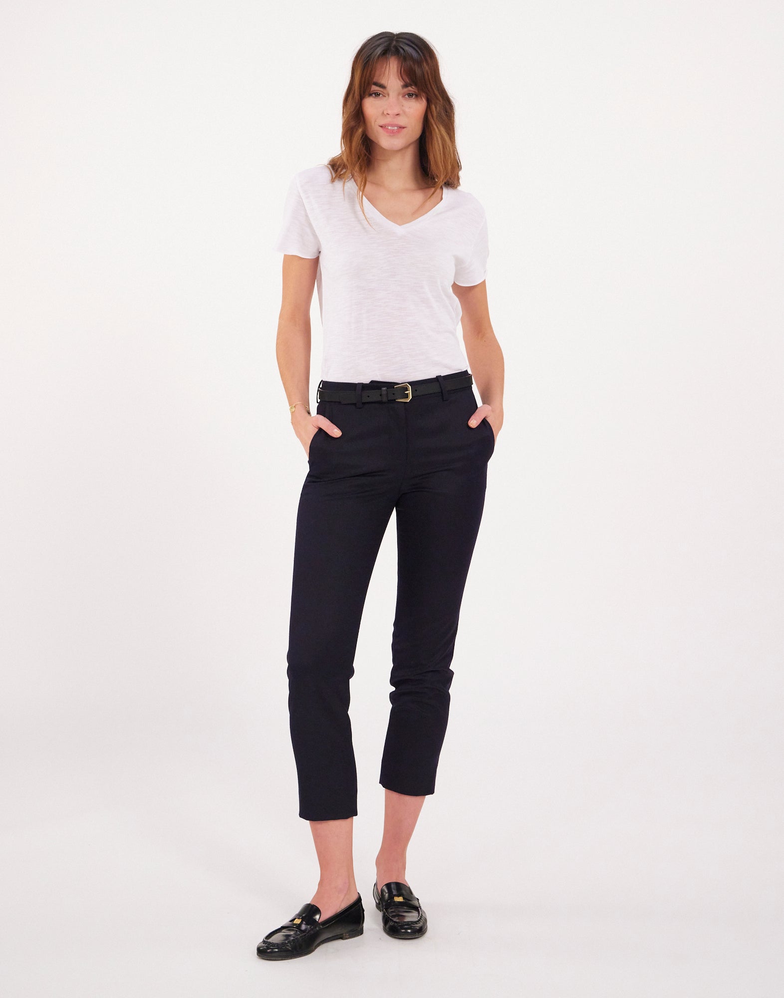 2qty NEW  / Ceinture Augustine en cuir -  Black