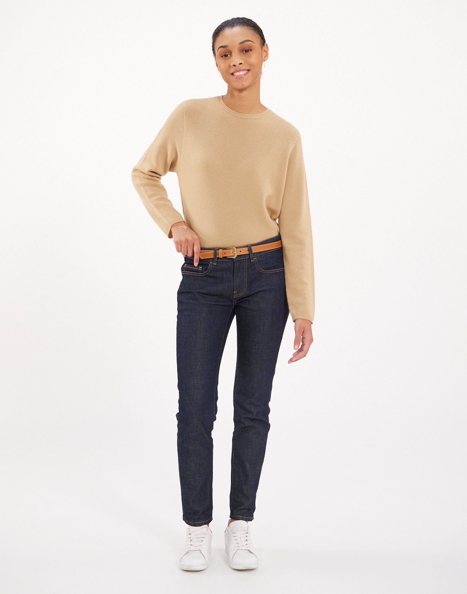 11qty NEW  / Ceinture Augustine en cuir -  Camel