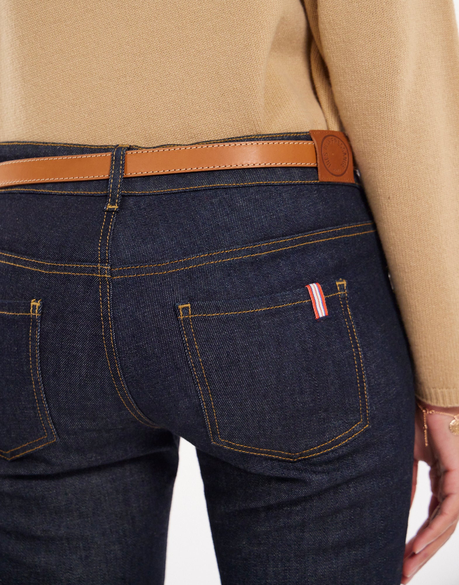 11qty NEW  / Ceinture Augustine en cuir -  Camel