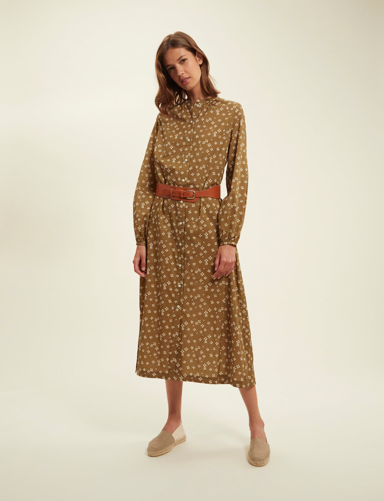 4qty NEW  / Ceinture Paulette en cuir -  Camel