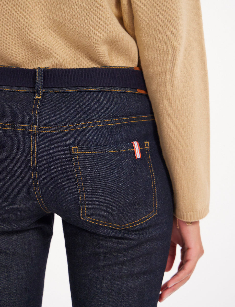 1qty NEW  / Ceinture tressée Eulalie en cuir -  Blue Navy