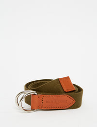 1qty NEW  / Ceinture tressée Eulalie en cuir -  Khaki