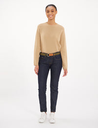 1qty NEW  / Ceinture tressée Eulalie en cuir -  Khaki