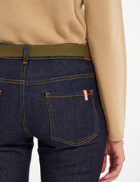 1qty NEW  / Ceinture tressée Eulalie en cuir -  Khaki