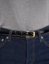 7qty NEW  / Ceinture Aurélia en cuir -  Black