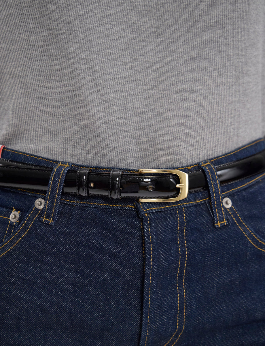 7qty NEW  / Ceinture Aurélia en cuir -  Black