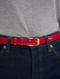 6qty NEW  / Ceinture Aurélia en cuir -  Red