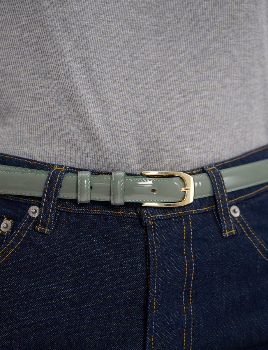 10qty NEW  / Ceinture Aurélia en cuir -  Sage