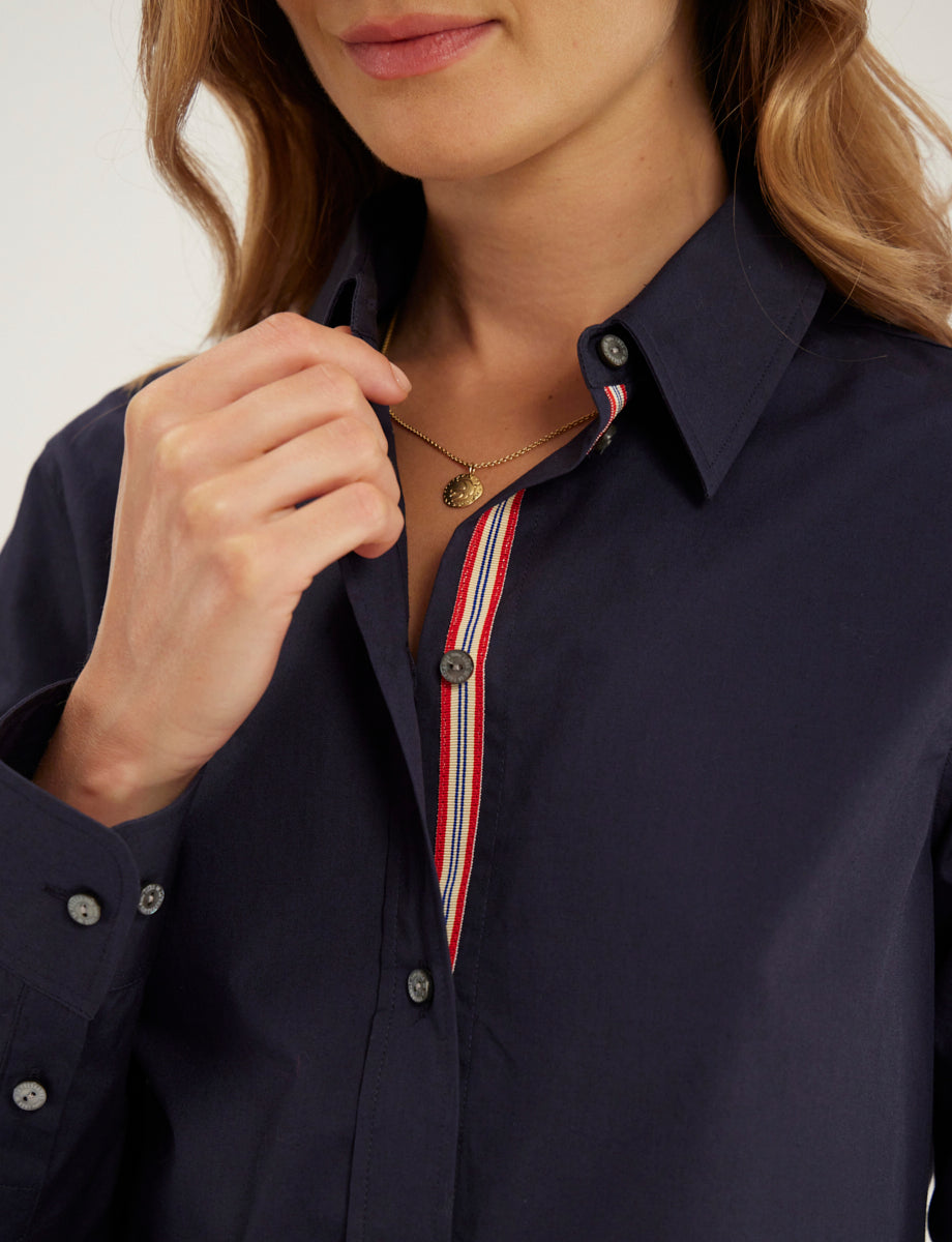 1qty RELIQUAT 50€ 100%  / Chemise cintrée Martin - Blue Navy