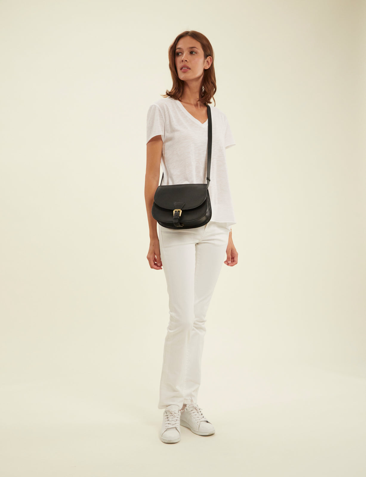 1qty NEW  / Sac bandoulière Flâneur en cuir -  Black