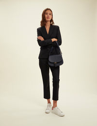 1qty NEW  / Sac bandoulière Flâneur en cuir -  Blue Navy