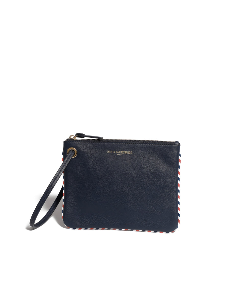 27qty NEW  / Pochette Marcia M en cuir -  Navy