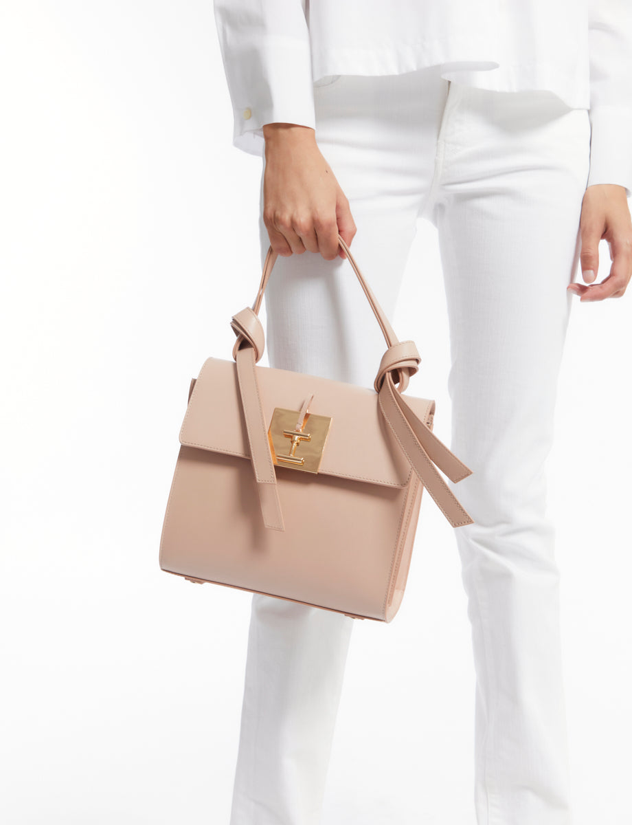 1qty NEW  / Sac à main Béatrice en cuir -  Beige Rose