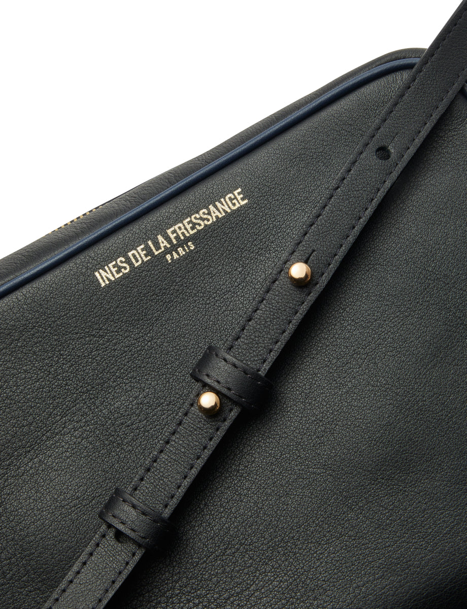 1qty NEW  / Sac bandoulière Marcia en cuir -  Black Navy