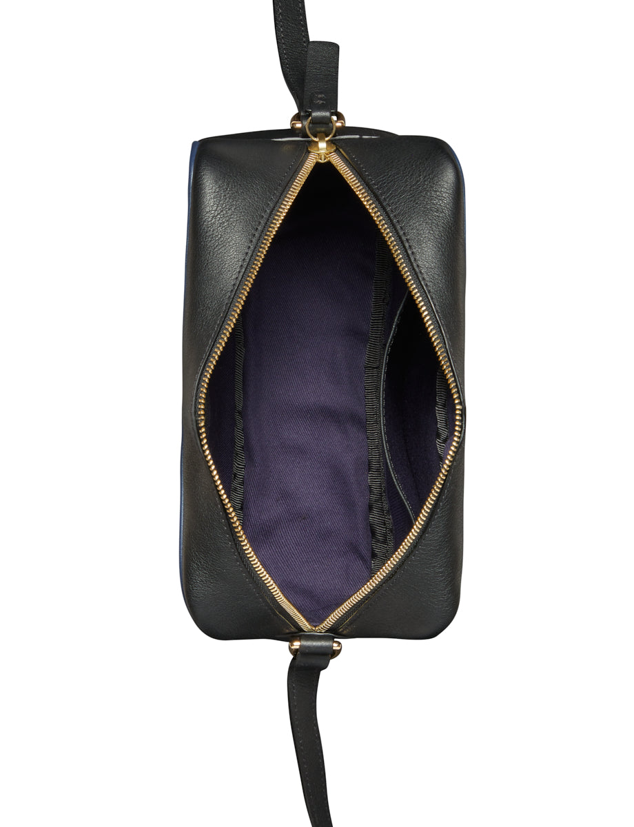 1qty NEW  / Sac bandoulière Marcia en cuir -  Black Navy