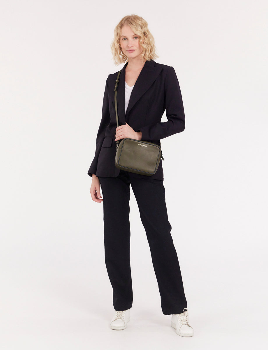 4qty NEW  / Sac bandoulière Marcia en cuir -  Khaki Navy