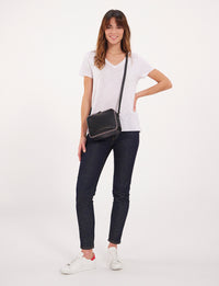 7qty NEW  / Sac bandoulière Marcia en cuir -  Black