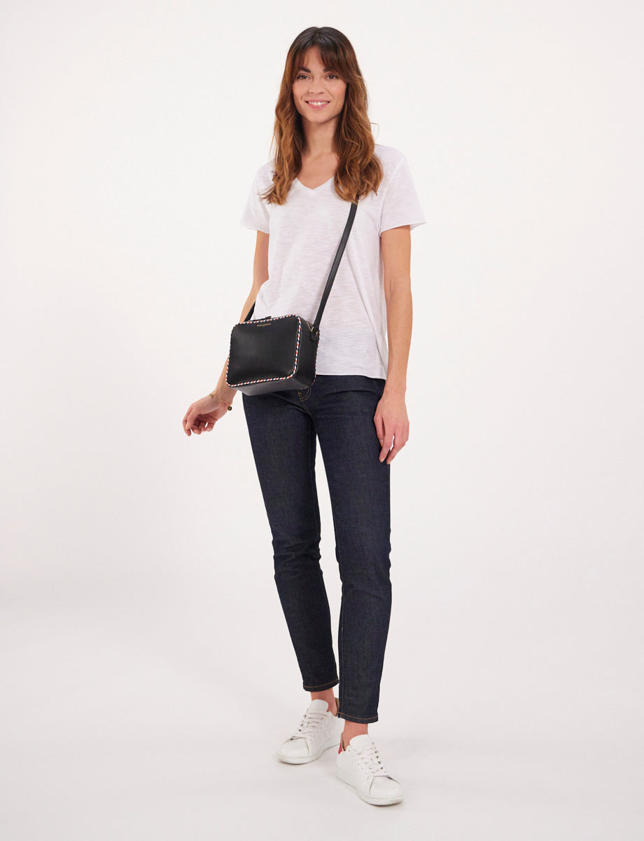 7qty NEW  / Sac bandoulière Marcia en cuir -  Black