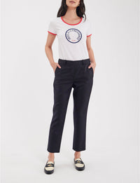3qty RELIQUAT 75€ 0%  / Pantalon 7/8 Audrey en laine - Blue Dark