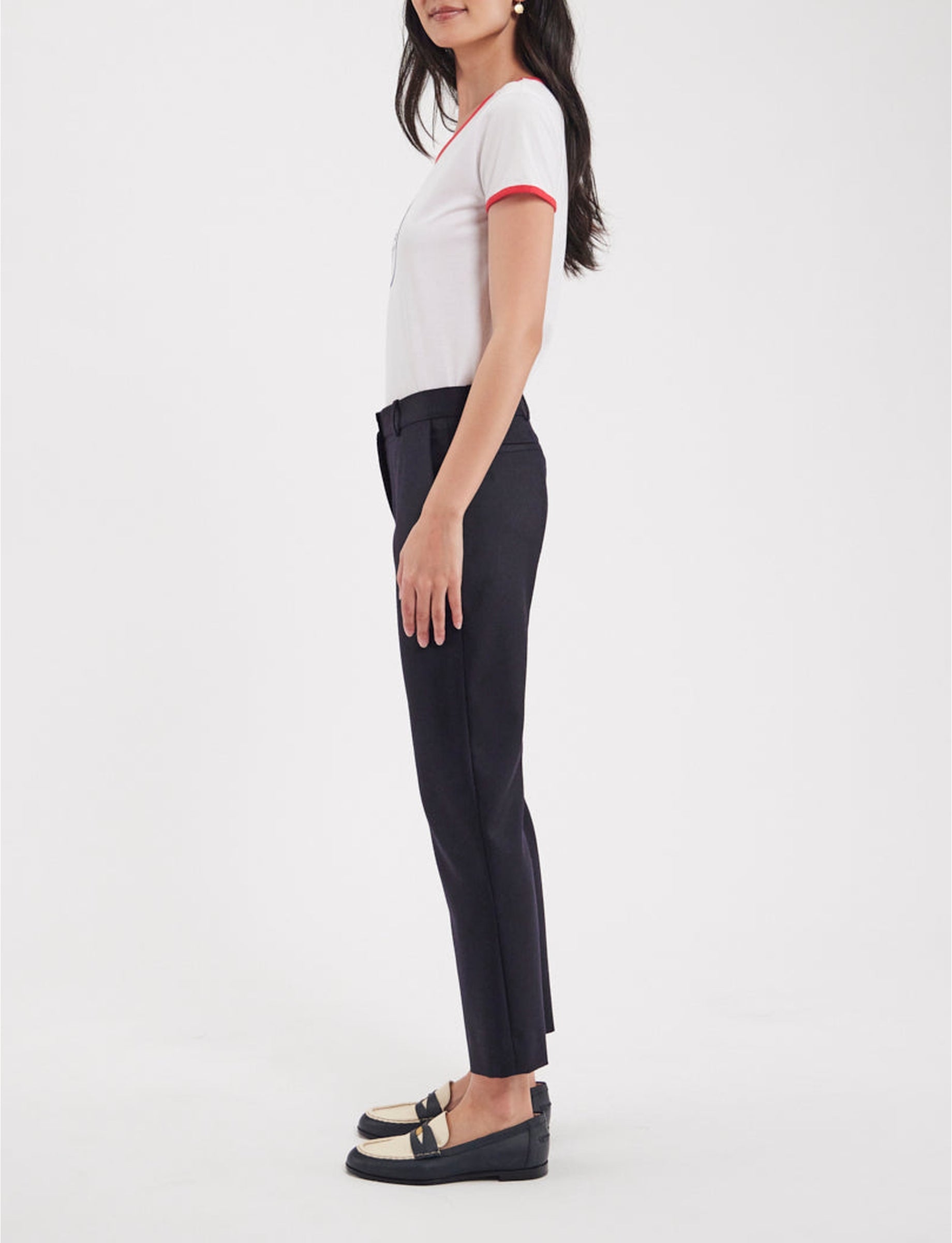 3qty RELIQUAT 75€ 0%  / Pantalon 7/8 Audrey en laine - Blue Dark