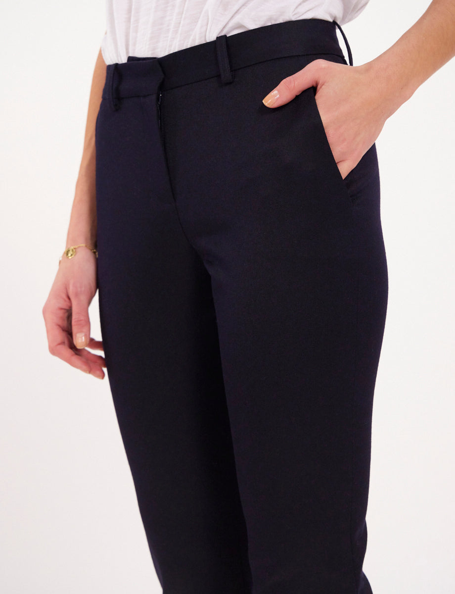3qty RELIQUAT 75€ 0%  / Pantalon 7/8 Audrey en laine - Blue Dark