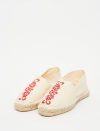 62qty NEW  / Espadrilles Auriane -  Ecru Red