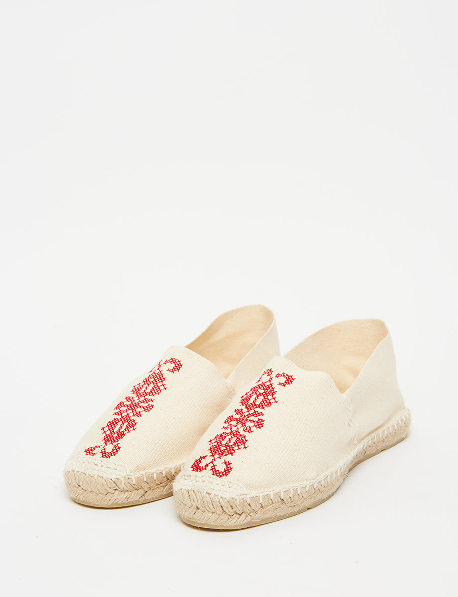 62qty NEW  / Espadrilles Auriane -  Ecru Red