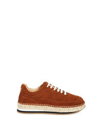 11qty RELIQUAT 75€ 5,9%  / Espadrilles sneakers Tracy en cuir - Tabac