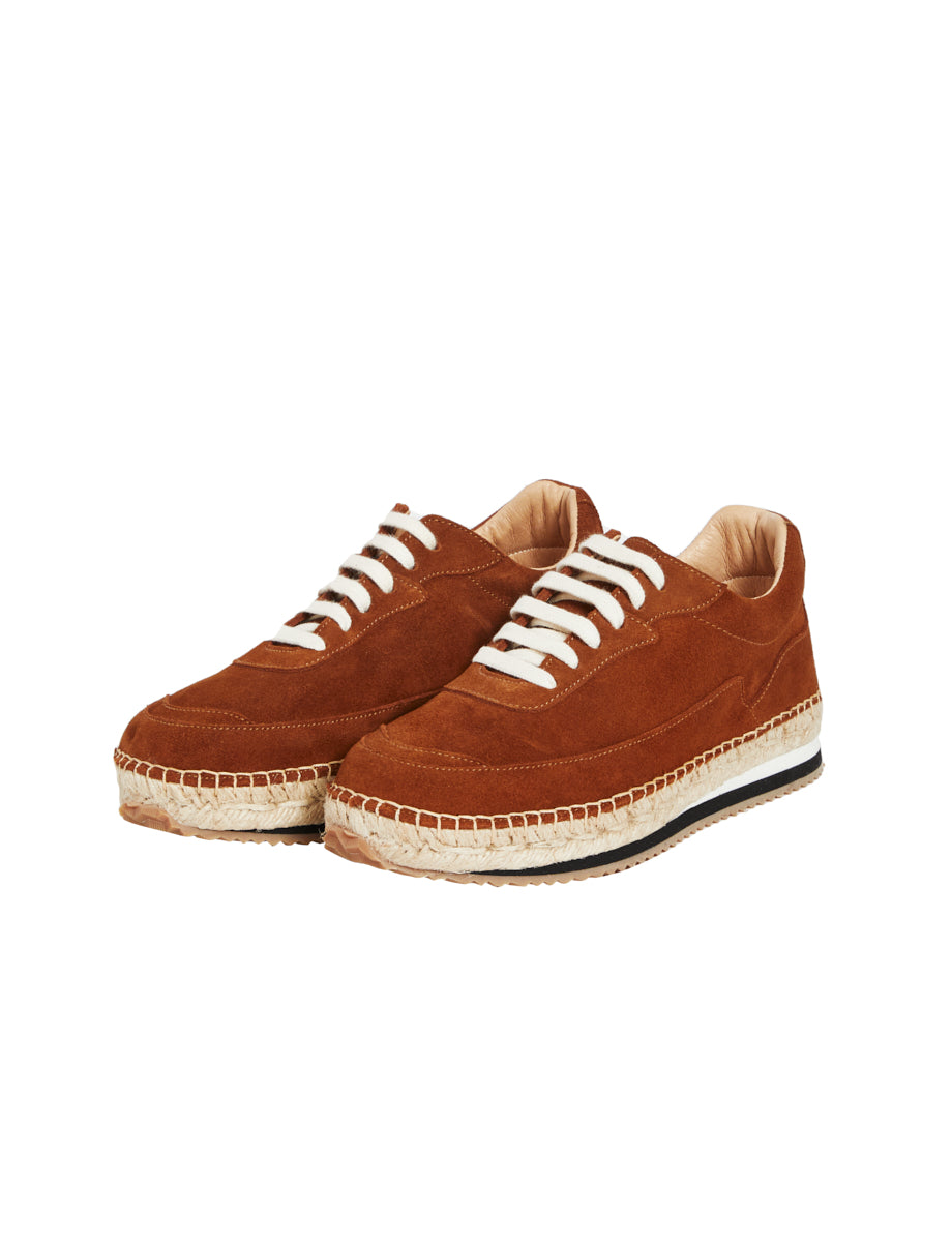 11qty RELIQUAT 75€ 5,9%  / Espadrilles sneakers Tracy en cuir - Tabac