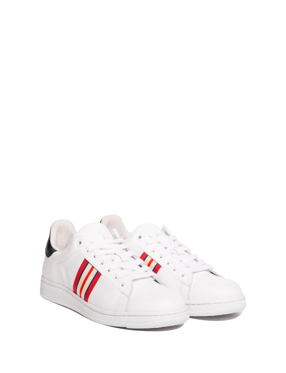 76qty NEW  / Baskets Charly en cuir -  White Multicolore