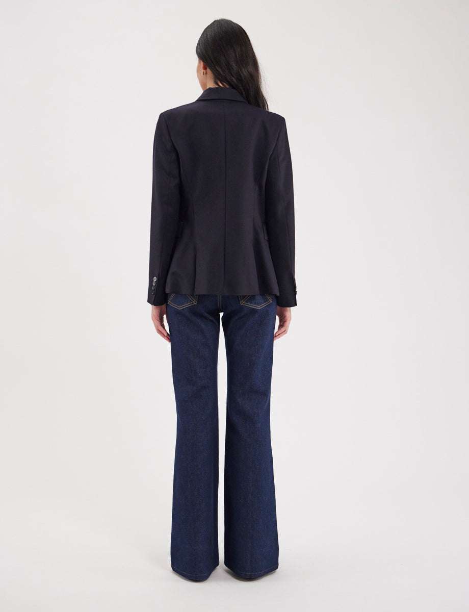 1qty RELIQUAT 120€ 100%  / Blazer Maurice en laine - Blue Dark