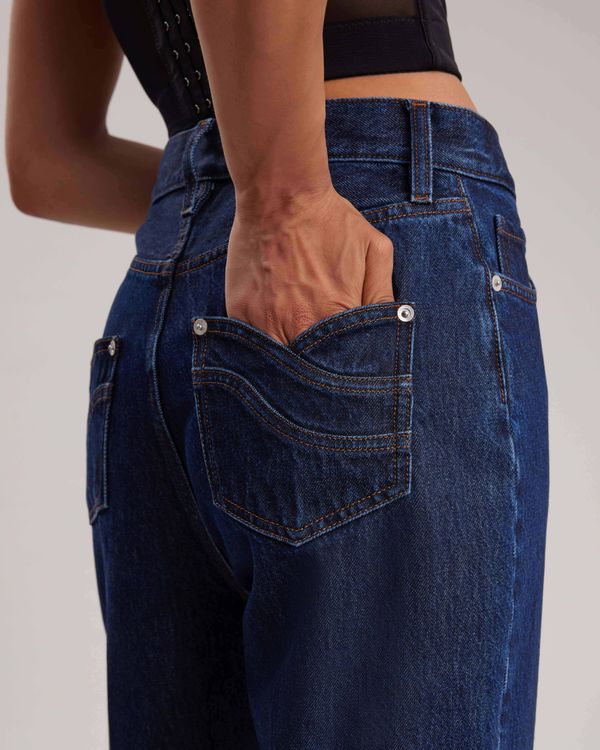 Jean mom Ira - Dark Navy