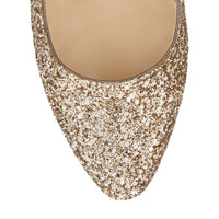 Irena round-toe 65 pumps in sequined fabric - Antique Gold