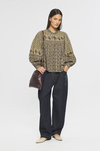 Blouse imprimée Irina - Kaki