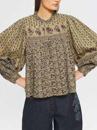 Blouse imprimée Irina - Kaki